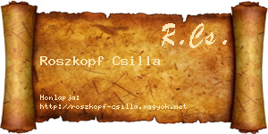 Roszkopf Csilla névjegykártya