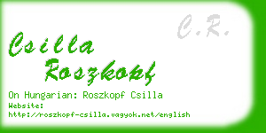 csilla roszkopf business card